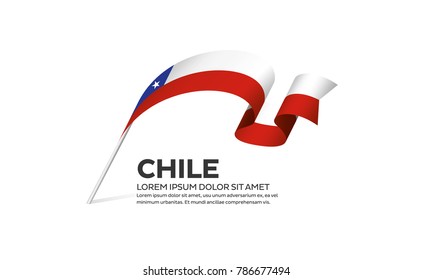Chile flag on a white background