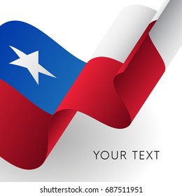 Chile flag. Patriotic design. Vector illustration.