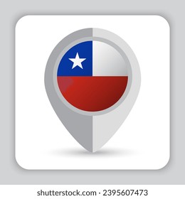 Chile Flag Pin Map Icon