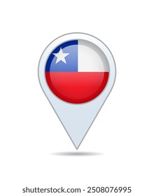 Chile - flag pin for map. Vector illustration.