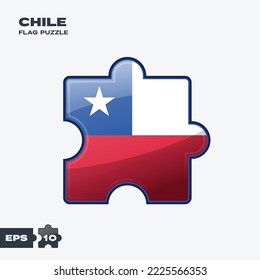 Chile flag puzzle pieces. vector illustration isolated on a white background