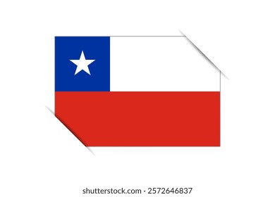 Chile flag - rectangle colorful flag representing a country cultural identity and heritage. The essence of national pride and unity. Attached by the corners in a paper album