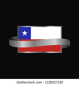 Chile flag Ribbon banner design