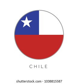 Chile flag round circle vector icon
