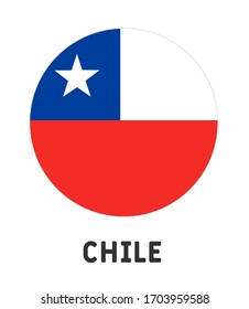 Chile flag round circle vector