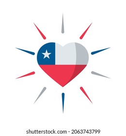 chile flag shaped heart icon