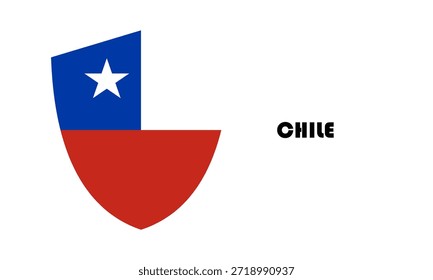 Chile flag in shield shape (badge)