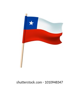 Chile flag (Star on blue, white and red background). Vector illustration