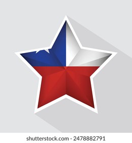 Chile Flag Star Shape Icon