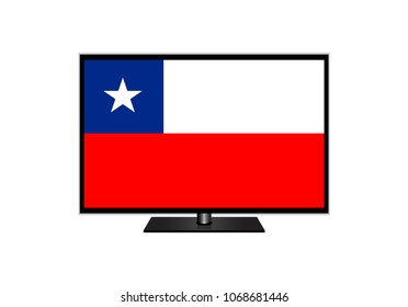 Chile Flag Of Television,Vector Illustration, Isolate On White Background Icon. EPS10