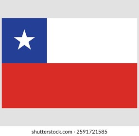 Chile Flag Vector Design ,Chile Country Flag