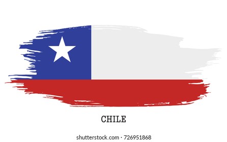 Chile flag vector grunge paint stroke  