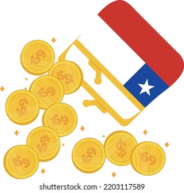 Chile Flag vector hand drawn,Chilean peso vector hand drawn