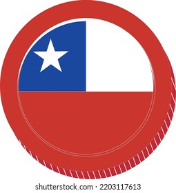 Chile Flag vector hand drawn,Chilean peso vector hand drawn