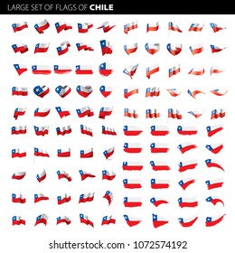 Chile flag, vector illustration