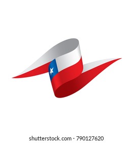Chile flag, vector illustration
