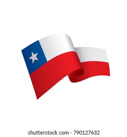 Chile flag, vector illustration