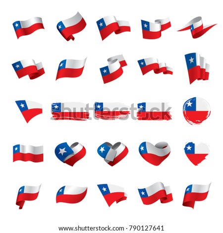 Chile flag, vector illustration