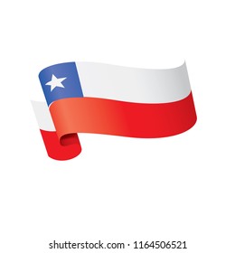 Chile flag, vector illustration on a white background.