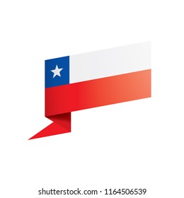 Chile flag, vector illustration on a white background.