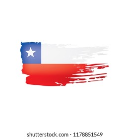Chile flag, vector illustration on a white background