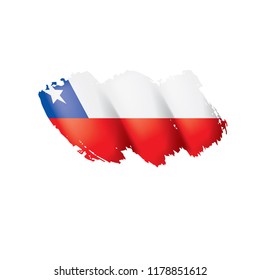 Chile flag, vector illustration on a white background
