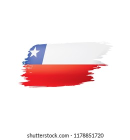 Chile flag, vector illustration on a white background