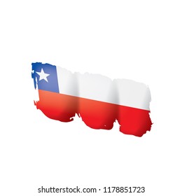 Chile flag, vector illustration on a white background