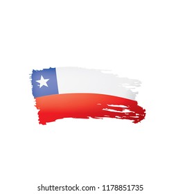 Chile flag, vector illustration on a white background