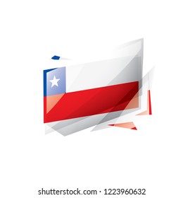 Chile flag, vector illustration on a white background.
