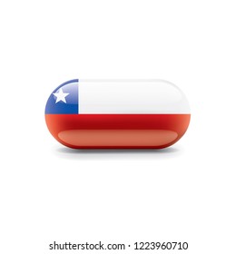 Chile flag, vector illustration on a white background.