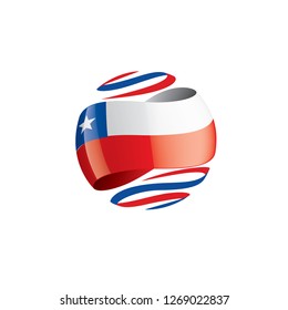 Chile flag, vector illustration on a white background.