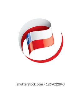 Chile flag, vector illustration on a white background.