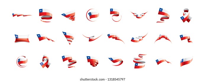 Chile flag, vector illustration on a white background.