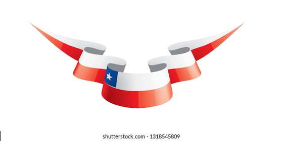 Chile flag, vector illustration on a white background.