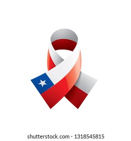 Chile flag, vector illustration on a white background.