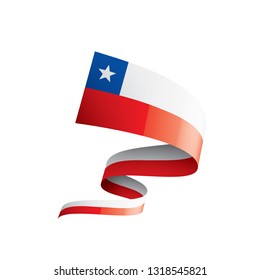 Chile flag, vector illustration on a white background.