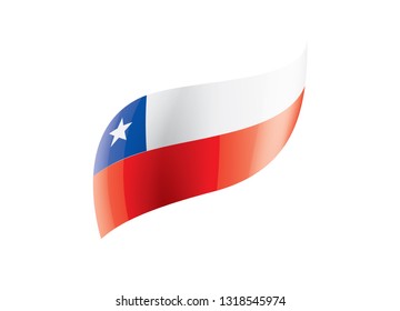 Chile flag, vector illustration on a white background.