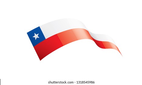 Chile flag, vector illustration on a white background.