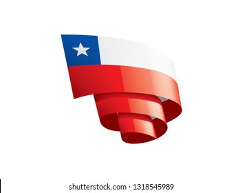 Chile flag, vector illustration on a white background.