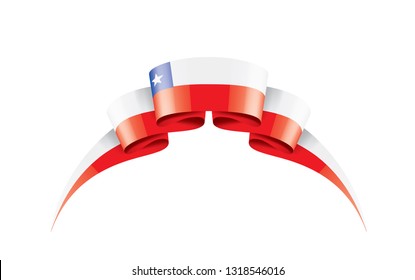 Chile flag, vector illustration on a white background.