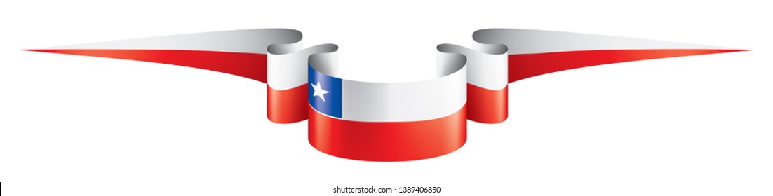 Chile flag, vector illustration on a white background.