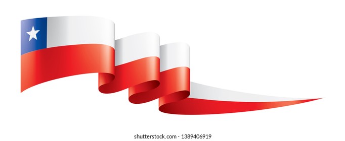 Chile flag, vector illustration on a white background.