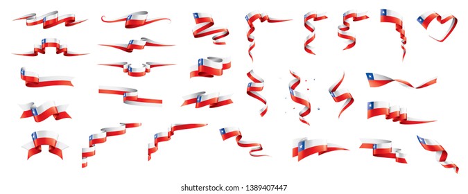 Chile flag, vector illustration on a white background.