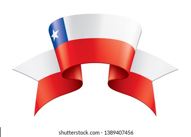 Chile flag, vector illustration on a white background.