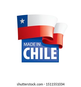 Chile flag, vector illustration on a white background.