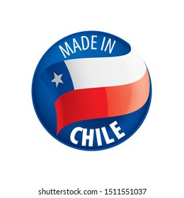 Chile flag, vector illustration on a white background.