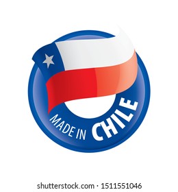 Chile flag, vector illustration on a white background.