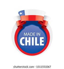Chile flag, vector illustration on a white background.