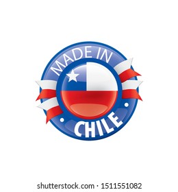 Chile flag, vector illustration on a white background.